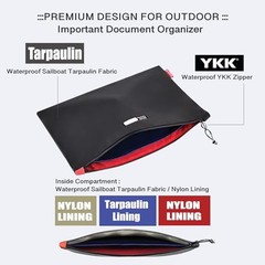 Rough Enough Important Document Organizer Holder Bag File Folder Zipper Pouch