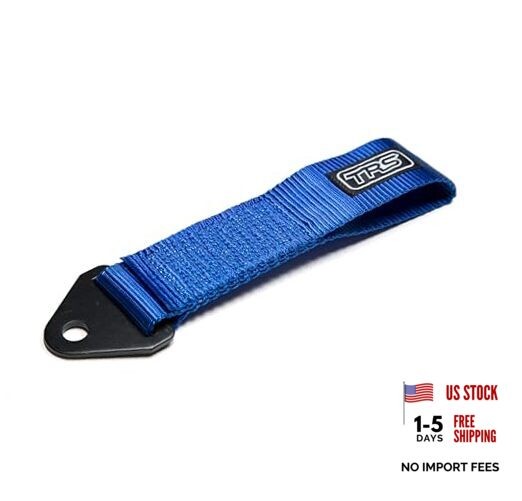 Fabric Tow Loop Strap Fixed Length for Front or Rear Bumper, High Blue