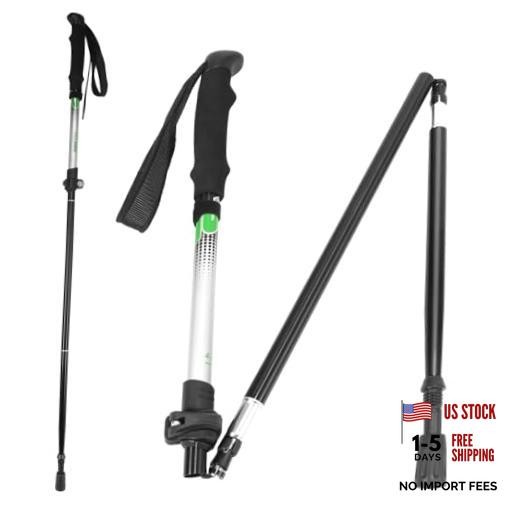 Travel Folding Trekking Hiking Pole with Carrying Case,Collapsible Cane Black