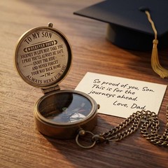 Pocket Brass Compass, Nautical Navy Compass for Camping, Travelling, Hiking, …