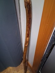 Custom Hardwood Walking Stick Rustic Hiking Staff Natural Wood 53.5 In