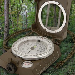 Professional Pocket Military Compass Metal Clinometer Hiking Sighting Camping US