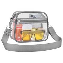 Clear Bag for Stadium Events Clear Sports Fan Handbags Purses with Large Grey