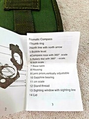 Prismatic Compass ~ Flip Top Camo Canvas Case Neck Lanyard Hiking ~ Germany