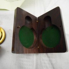Marine Art Handicrafts Brass Pocket Compass W Wood Case Box Nautical Decor Gift