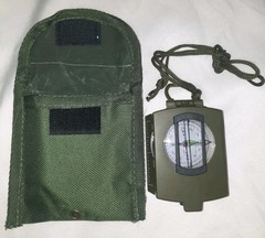Compass Military Lensatic Sighting Camping w/ Carrying Bag Waterproof