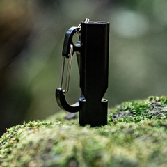 120dB Aluminum Dual Tube Whistle for Outdoor Hiking Backpacking with D-ring