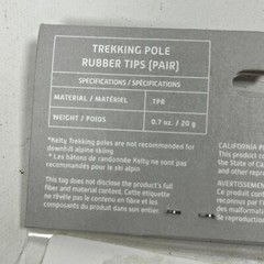 KELTY Trekking Pole Thermo Plastic Rubber Tips Pair Universal Fit Black NEW