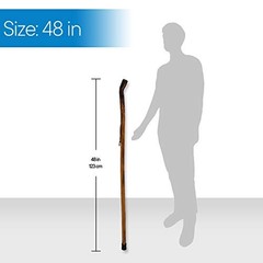 Nature Wood Walking Stick – Wooden Hiking Stick and Trekking 48″ Smooth Handle