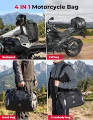 Waterproof Motorcycle Dry Bag – Duffle Tail Bag Soft Luggage/40L/65L 25L Black
