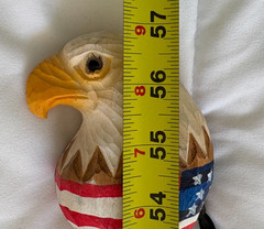 57″ Hand Carved & Painted Bald Eagle Wooden Hiking Staff Stick – Each one unique