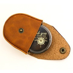 Brass Poem Compass With Leather Case Engrave Quote Gift Special Someone Xmas
