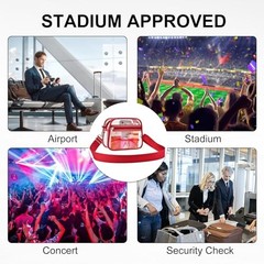 Clear Bag for Stadium Events Clear Sports Fan Handbags Purses with Medium Red