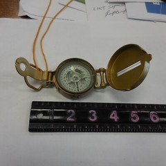 Vintage Lensatic Compass Liquid Filled Clip On–broken