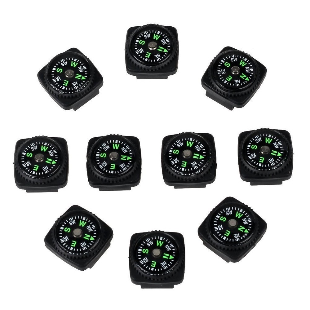 bayite Hard Shell Liquid Filled Button Compass Set for Survival Watch Band Pa…
