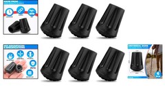 Park Ridge 6-Pack Hiking Pole Tips – Durable Black Rubber for All Terrain Use