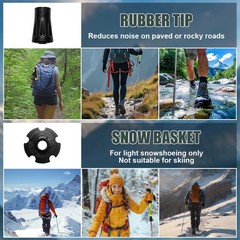 2X Trekking Poles Ultralight Aluminum Foldable Hiking Walking Sticks for Travel