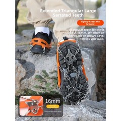 Winter Ice Claws with 8 Teeth for Hiking Boots with Non Slip Adjustable Straps
