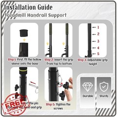 GSYUWIH Walking Pad Handle Bar Black Yellow 25.2″ Wide