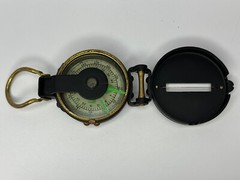 Vintage WFS Engineers Lensatic Compass No. 114 w/ Box Instructions Scouts Hunter