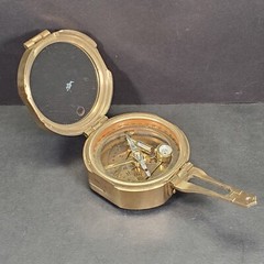 Essex Brass Compass Model 42433 Mirror Sine Chart 3″ W/Original Box *READ*