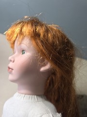 Porcelain Doll 15.5in NJSF Red Hair Character Face Costume Outfit