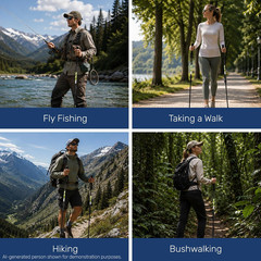 100% 3K Carbon Fiber Trekking Poles for Hiking Ultralight Collapsible Hiking Pol
