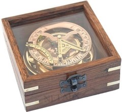 Personalized Engraved Sundial Compass, Sun Clock Antique Brass & Copper Compass