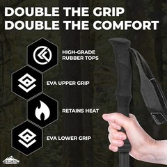 Trekking Poles – Carbon Black Ultralight Ultralight Carbon Fiber Eva Grip