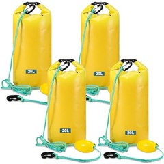 4 Pcs Sand Anchor 20 L 2 in 1 PWC Waterproof Dry Bag with Adjustable Buoy