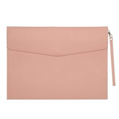 PU Leather A4 File Folder, Document Holder Filing Organizer Portfolio Pink