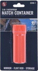 3-IN-1 Waterproof Match Storage Box With Firestarter Flint And Signaling Mirror