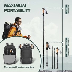 Lightweight Retractable Hiking Poles – 54” Adjustable Aluminum Trekking Gear