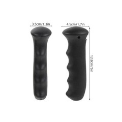 2Pcs Reusable Black Rubber Hiking Pole Grip Replacement Non Slip Outdoor Use