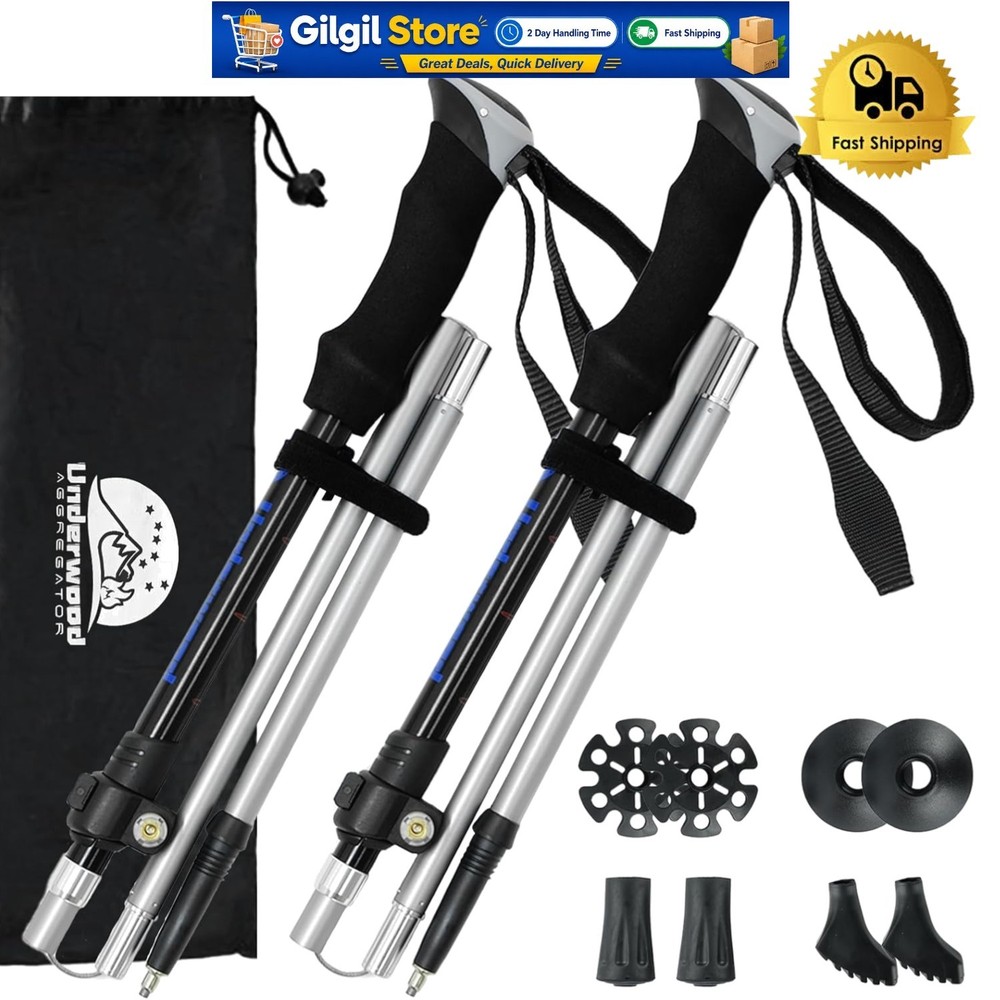 All-Terrain Hiking Poles – Collapsible, Lightweight, 2 Pack with Accessories