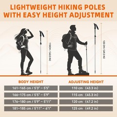 Collapsible Trekking Poles Hiking Lightweight Foldable Hiking Poles 2 Pack