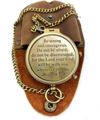 Brass Compass Be Strong With Leather Case Antique Brass Compass With Chain