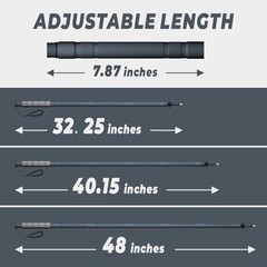 48″ Modular Aluminum Tactical Hiking Stick – 6-Piece Set with Compass, Whistle &