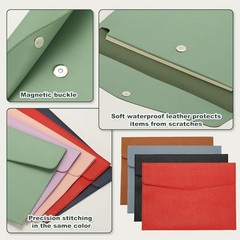 PU Leather A4 File Folder, Document Holder Filing Organizer Portfolio Pink