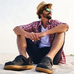 Mens Sport Sandals Leather Closed Toe Sandal Breathable Outdoor 8.5 Black