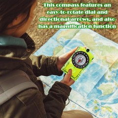 16 Pcs Orienteering Compass Acrylic Hiking Compass with Rope for Navigation B…