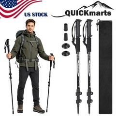Pair of 2 Trekking Poles Walking Hiking Sticks Anti-shock Adjustable Alpenstock