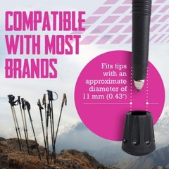 TrailBuddy Walking Stick Tips – Pack of 6 Replacement Rubber Cane Tips Fit Most