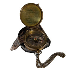 Brass Pocket Compass Directional Magnetic Eagle Engraved Scripture Isaiah 40:31