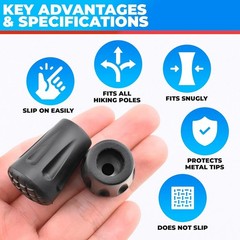 Durable 6-Pack Hiking Pole Tips – Safe Grip for Every Your Trekking Adventure