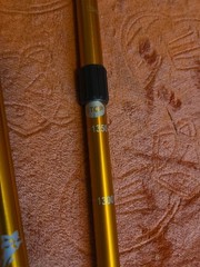 Pair of 2 OP SWISS Metal, Walking/Hiking Sticks. Anti-shock Adjustable.