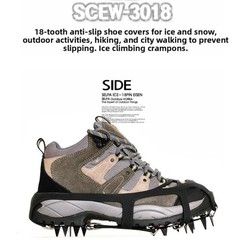 Steel 18 Teeth Ice Spikes For Shoes Hiking Climbing Anti Slip Snow Traction