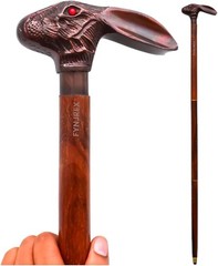 Vintage Designer Antique Rabbit Head Handle Victorian Wooden Walking Cane Sticks