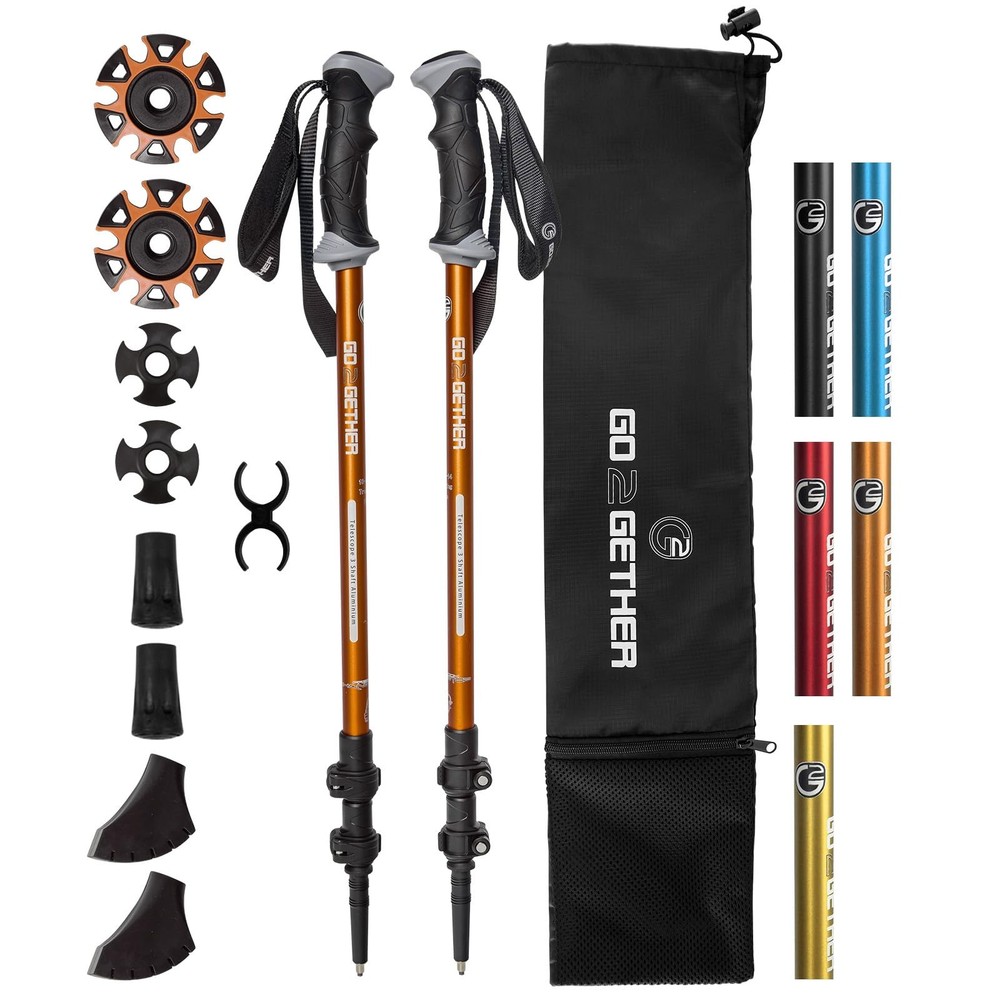 G2 Trekking Hiking Poles Telescopic/Aluminum Alloy/Comfort Handle/Auto-Adjust…
