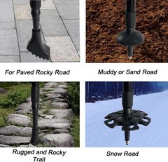 10 Pack Replacement Rubber Tips & Baskets for Trekking & Hiking Poles